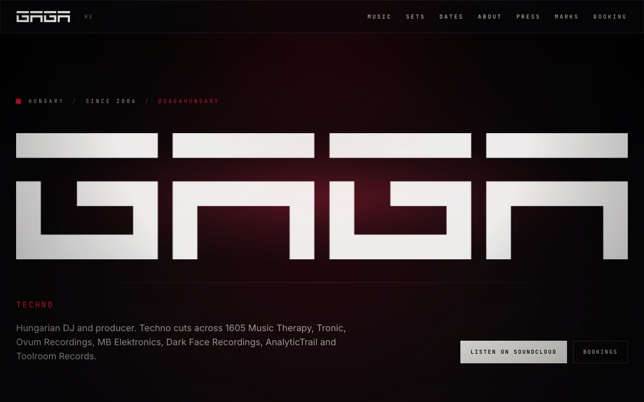 Screenshot der Website GAGA