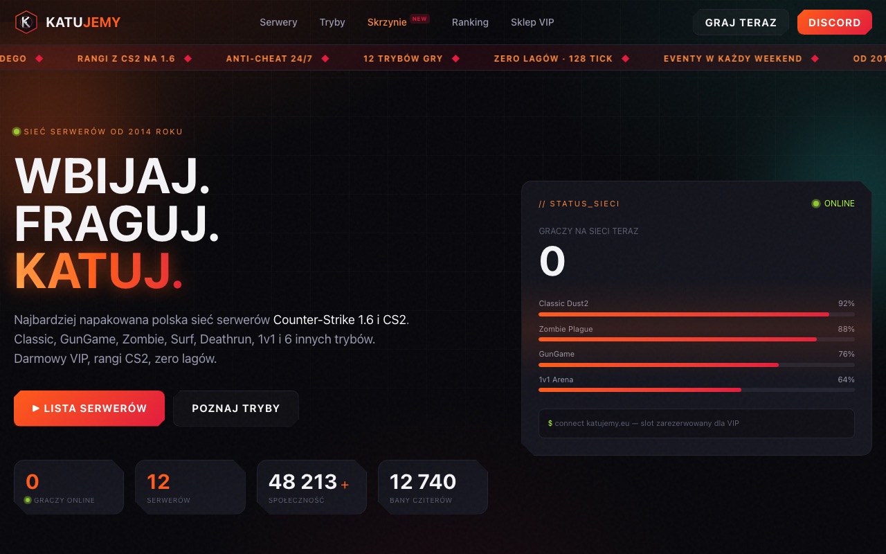 Screenshot der Website KATUJEMY