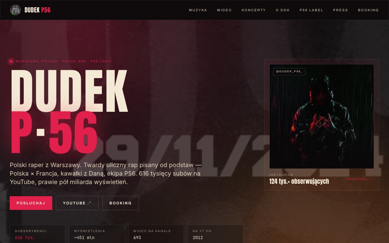 Screenshot der Website DUDEK P56